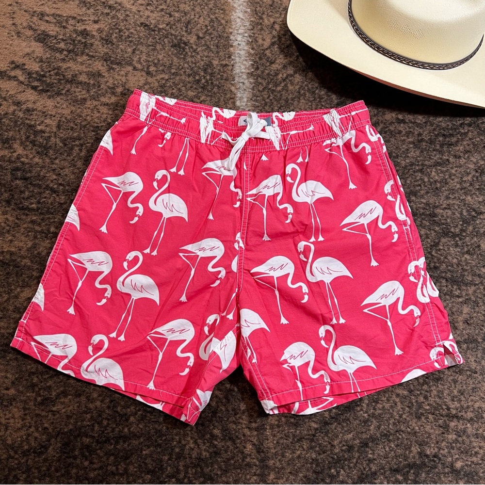 Men’s Pink Flamingo Swim Trunks